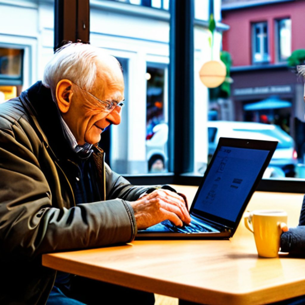 **
A vibrant, family-friendly scene depicting a cozy café in a bustling German neighborhood. A fully clothed student works diligently on a laptop, while an elderly gentleman in appropriate attire sips coffee at a nearby table. The café's interior is warm and inviting, filled with the aroma of freshly brewed coffee. The overall image conveys a sense of community and belonging. Safe for work, appropriate content, professional photography, perfect anatomy, natural proportions, well-formed hands, proper finger count, modest clothing.
**